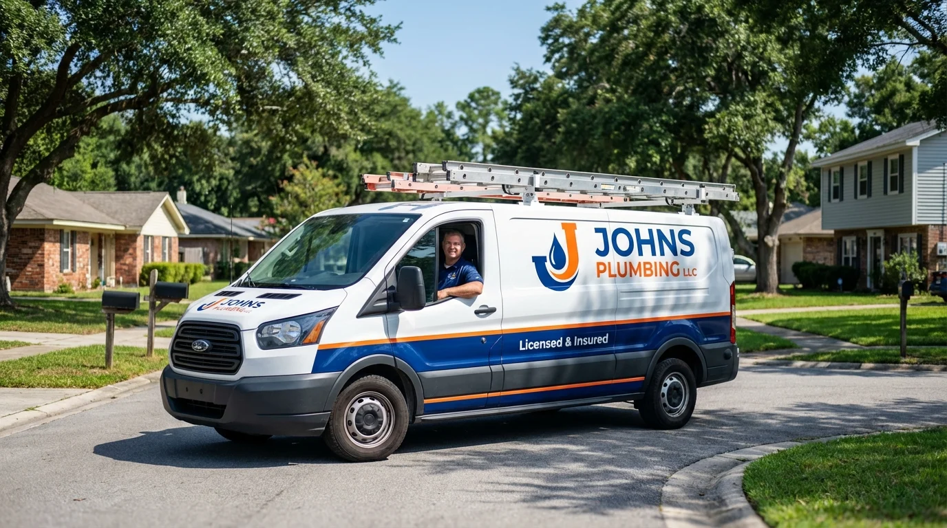 Johns Plumbing LLC service van in Smithville, TN