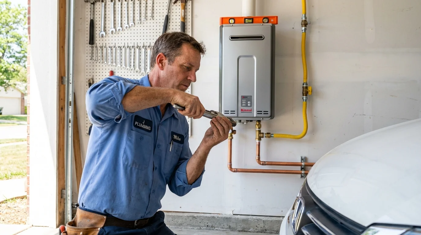 Tankless water heater installation by a Johns Plumbing LLC plumber in Smithville